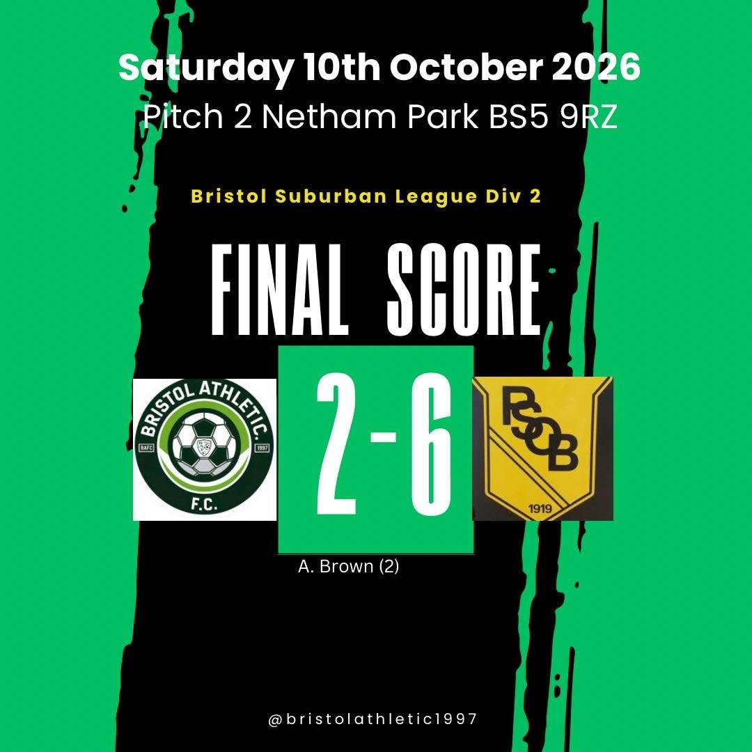 Not a good day at the office 🤦🏽 A heavy loss at home against a strong Parson St OB side. Probably not a 2-6 game but Athletic didn’t deserve the points in all honesty. 2 goals though for Ash Brown and we go again next week! #bafc4life 👊🏽